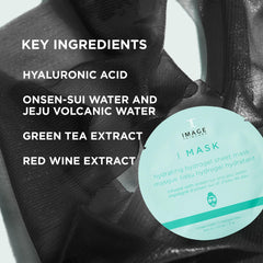IMAGE Skincare mask applied on model for 15 minutes, cooling hydration benefit