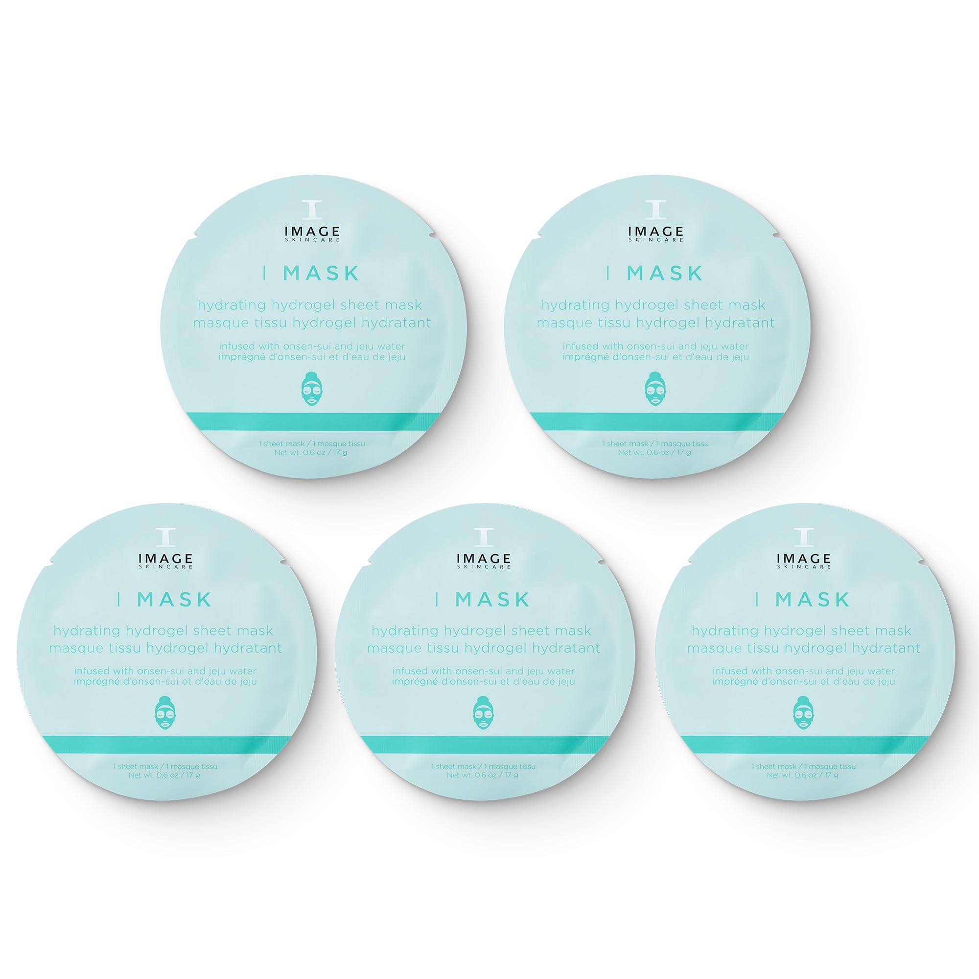 IMAGE Skincare front packaging showing five hydrating hydrogel sheet masks, quick hydration