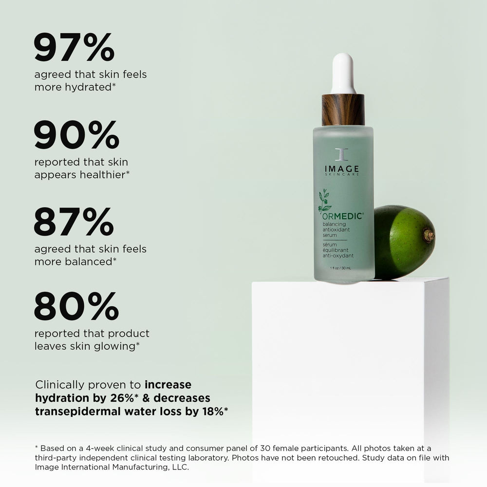IMAGE Skincare bottle beside ruler scale to illustrate 1 fl oz size and portability