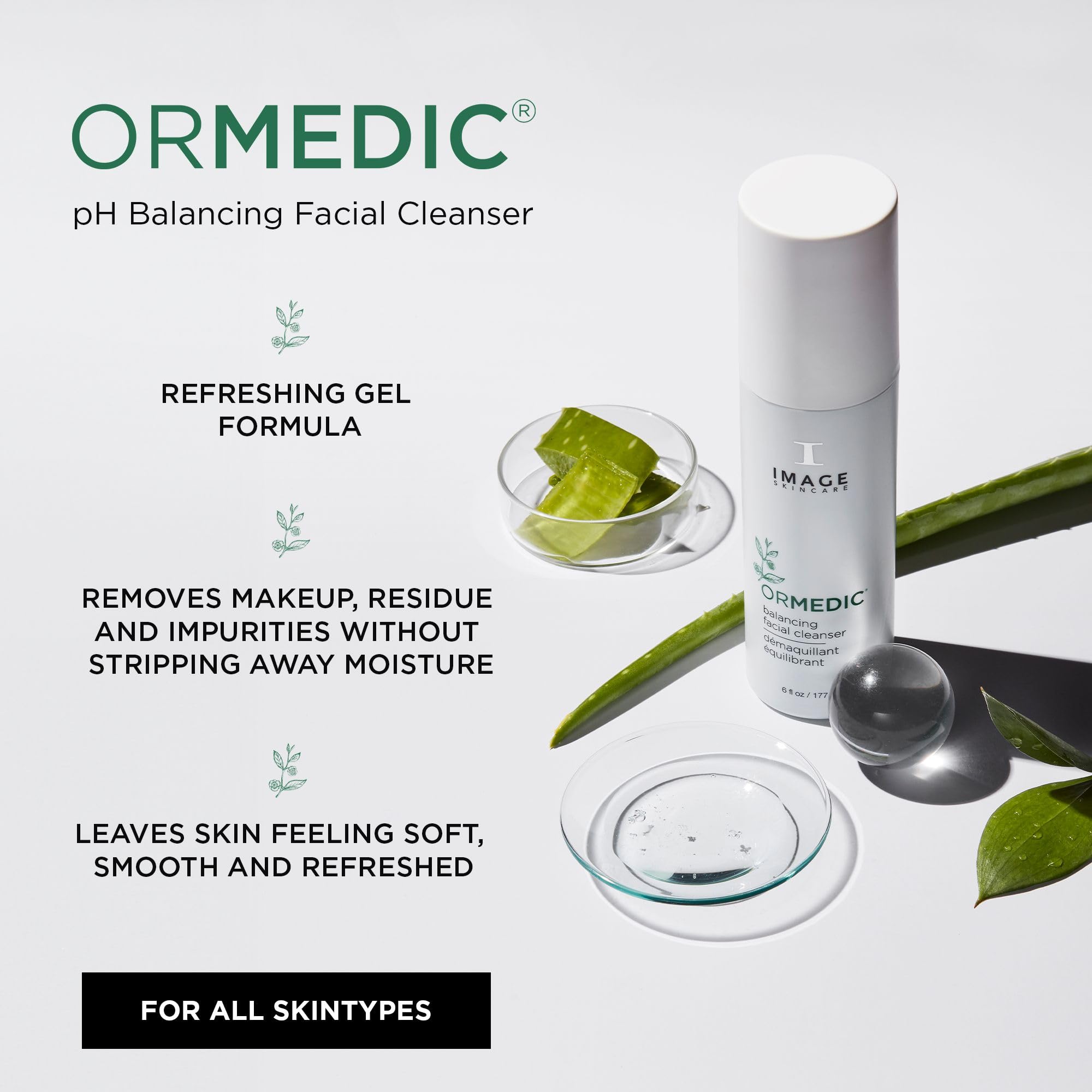 IMAGE Skincare ORMEDIC pump dispenser demonstrating easy, controlled product dispensing benefit