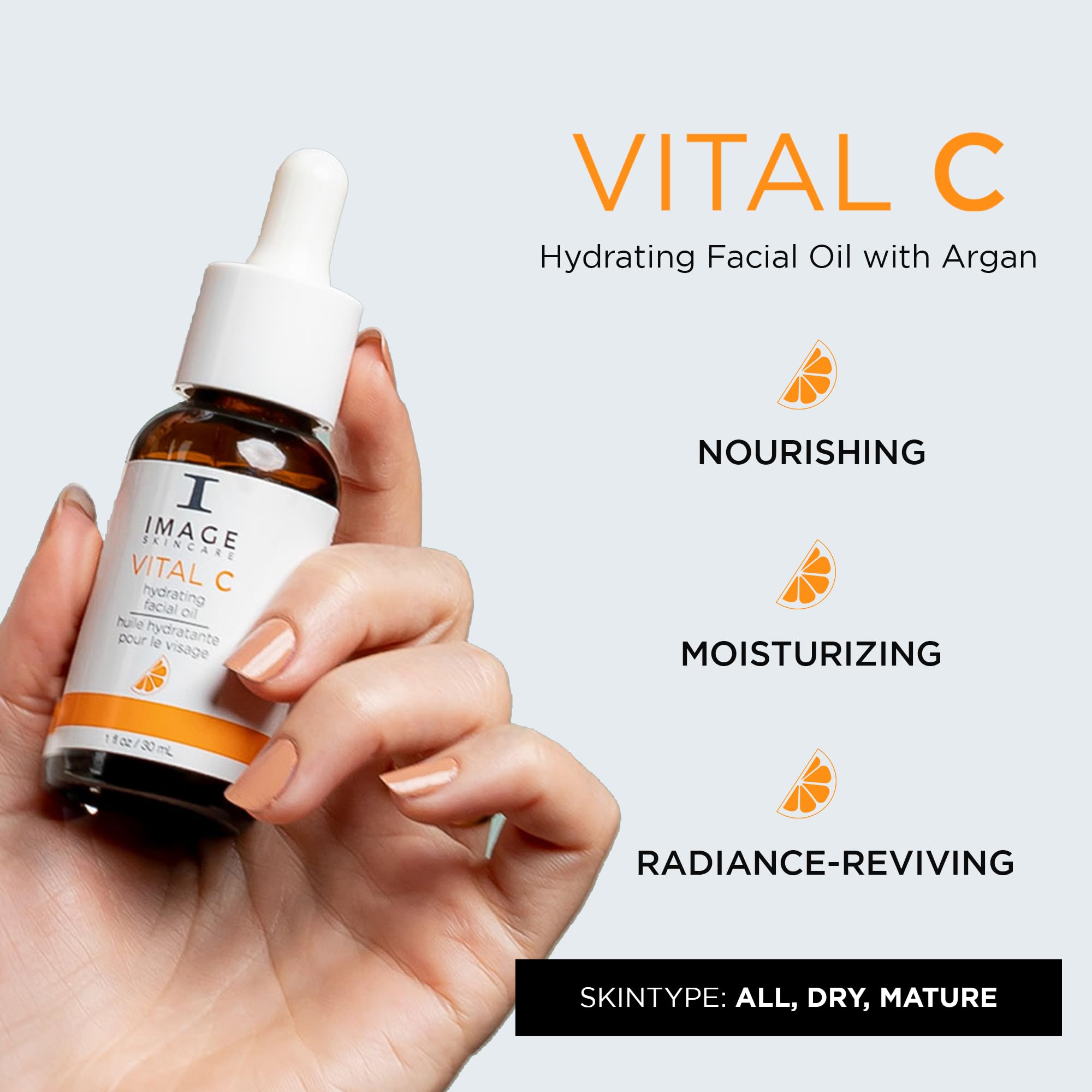 IMAGE Skincare dropper dispensing oil demonstrating easy controlled application benefit
