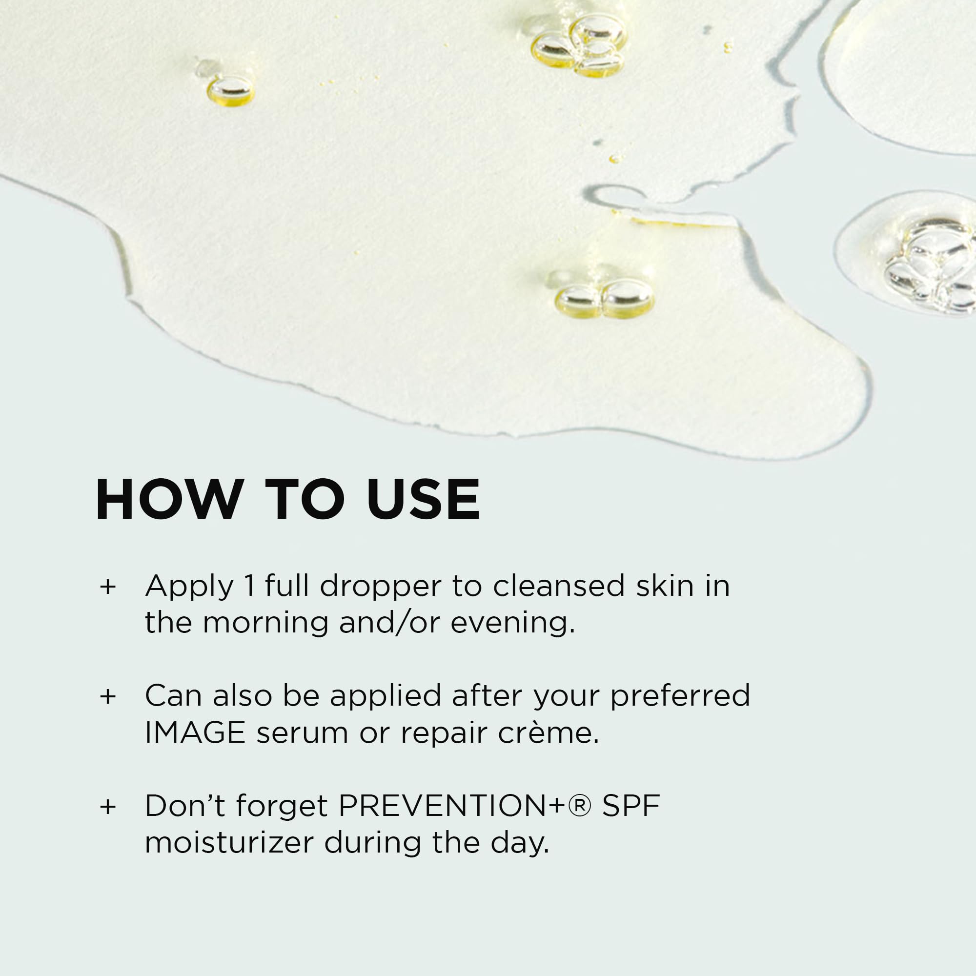 IMAGE Skincare label detail displaying active ingredients and physician-formulated benefit