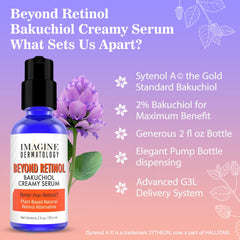 Imagine Dermatology creamy serum texture swipe demonstrating smooth absorbent finish