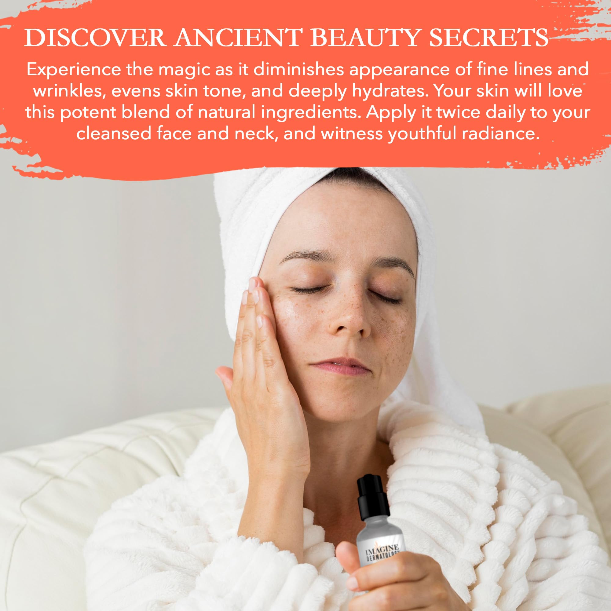 Imagine Dermatology on bathroom vanity lifestyle shot conveying daily routine benefit