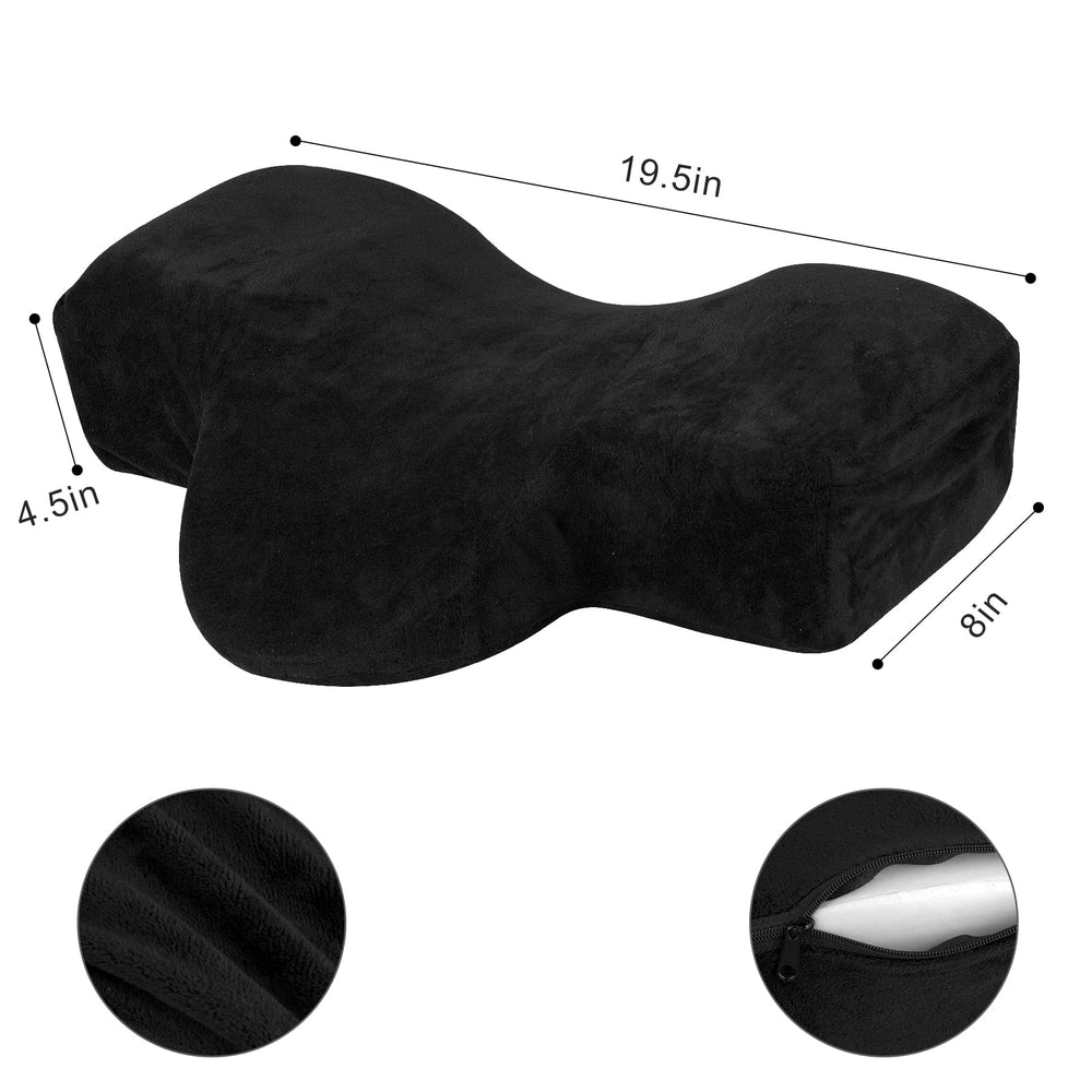 IMENE hand beside pillow for scale showing compact, portable salon-friendly size