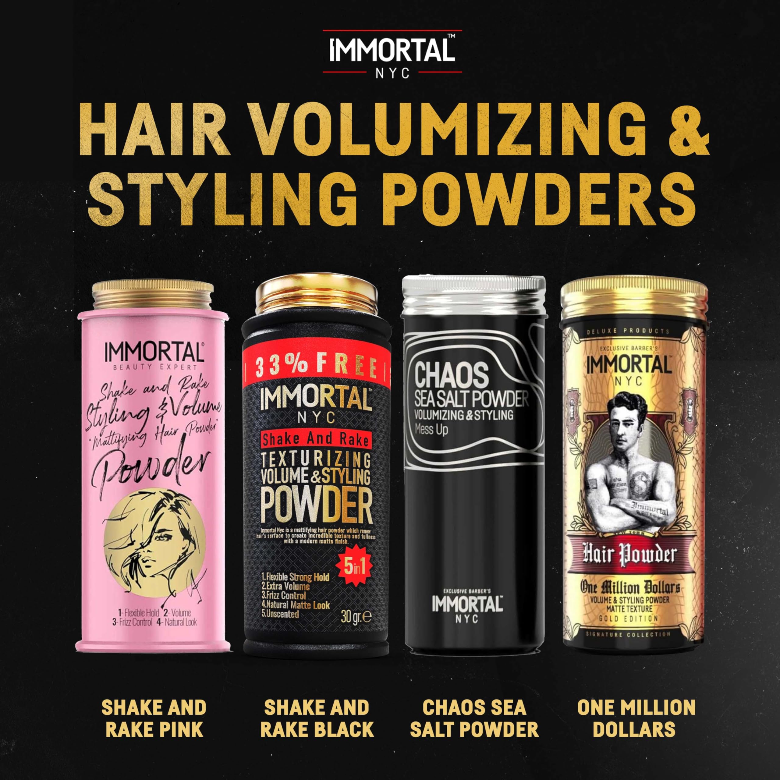 Immortal NYC label listing all-natural ingredients and safety