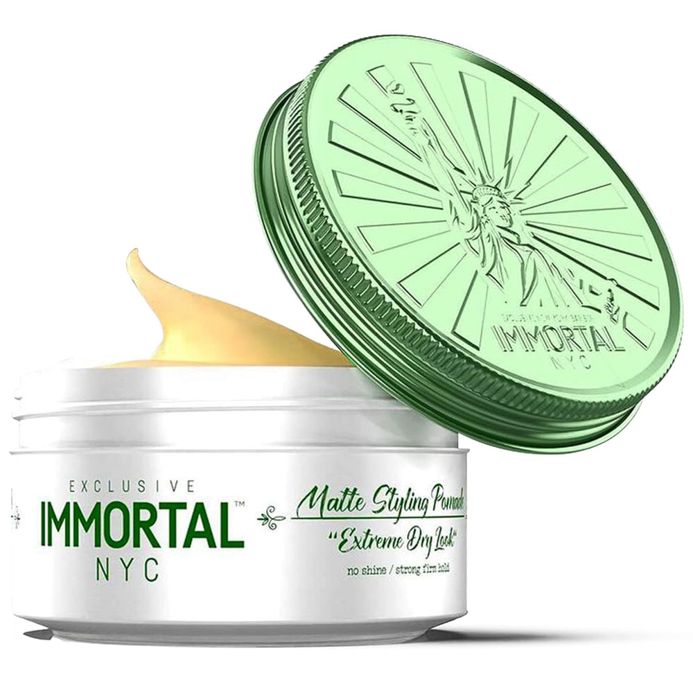 Immortal NYC close-up texture of clay wax adding volume and grip