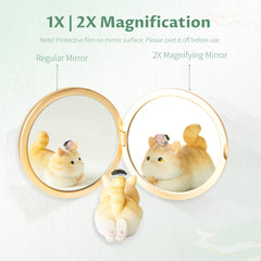 Imperblooms 2X magnifying side focused on precise makeup application benefit