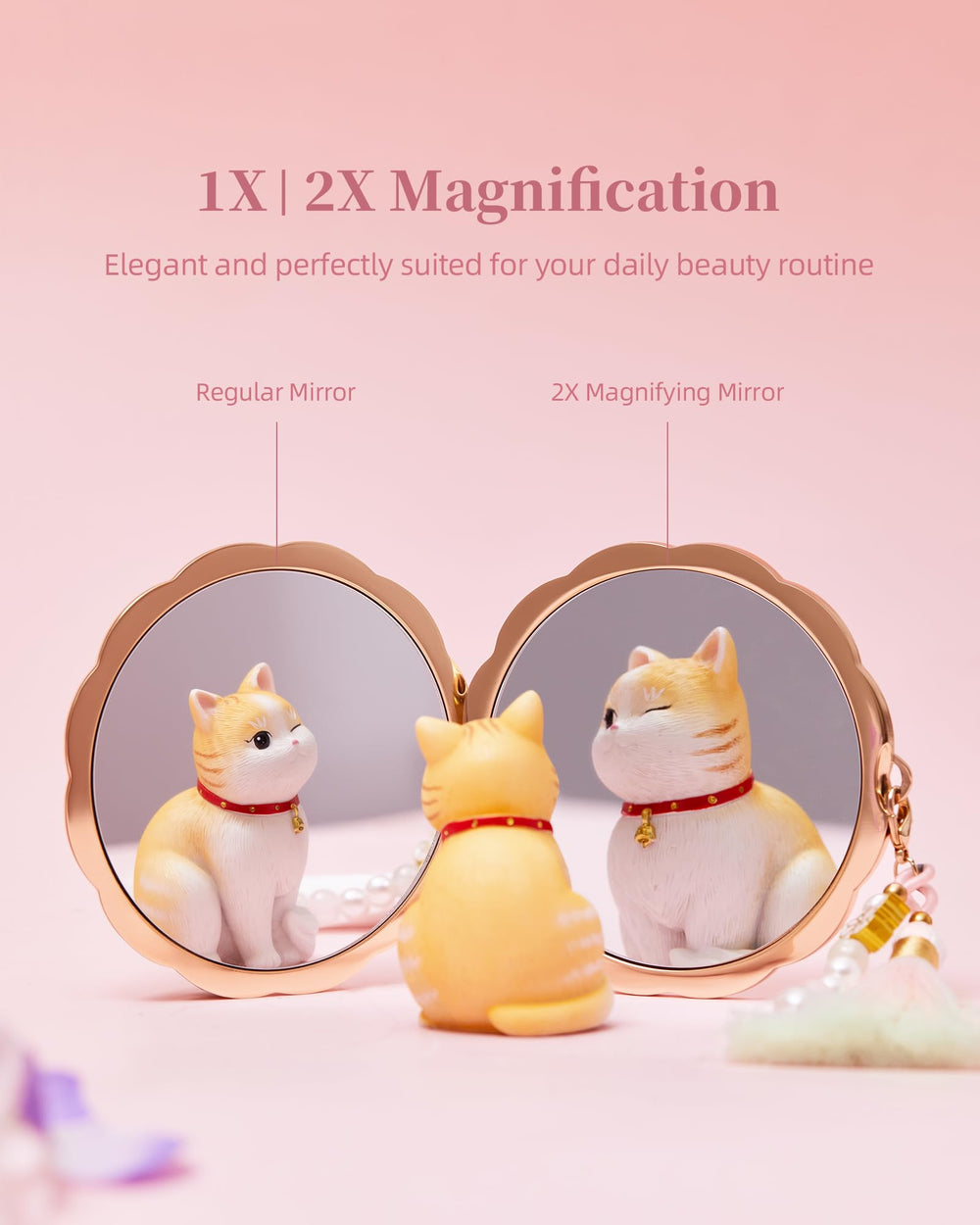 Imperblooms compact held in hand to show 3-inch scale for portability