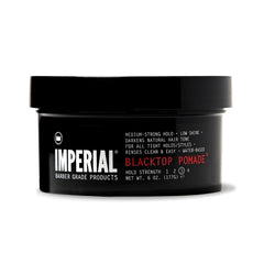 Imperial Barber Grade Blacktop front packaging showing jar and label benefit