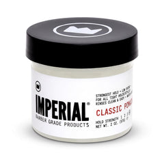 Imperial Barber Grade Classic Pomade applied on fingers demonstrating easy application benefit