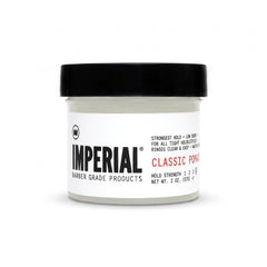 Imperial Barber Grade Classic Pomade front jar showing label and 2 oz size benefit