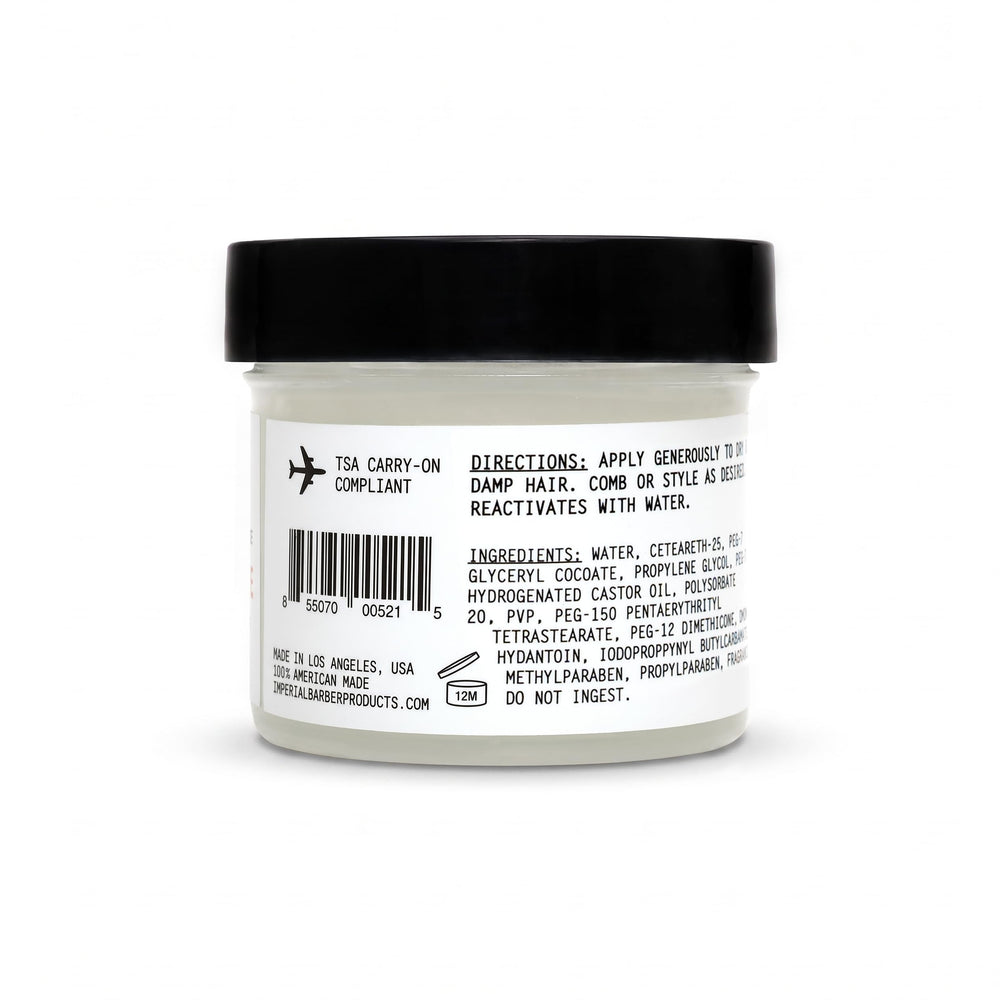 Imperial Barber Grade Classic Pomade open jar texture showing smooth spreadability benefit