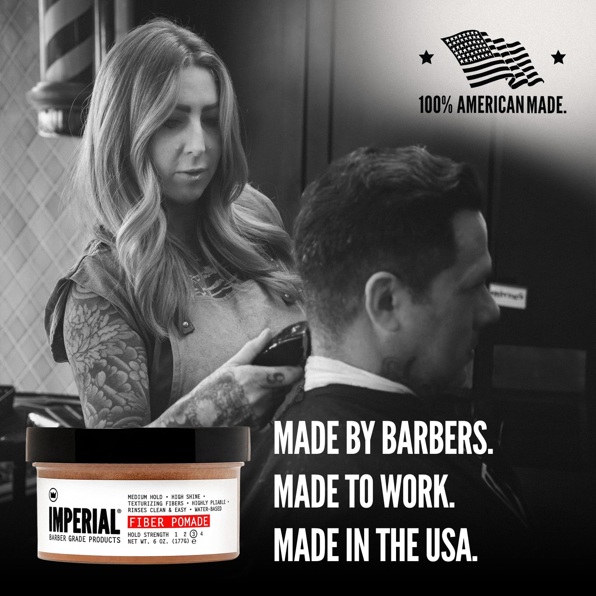 Imperial Barber Grade Fiber Pomade rinsing clean in sink showing water-soluble washout benefit