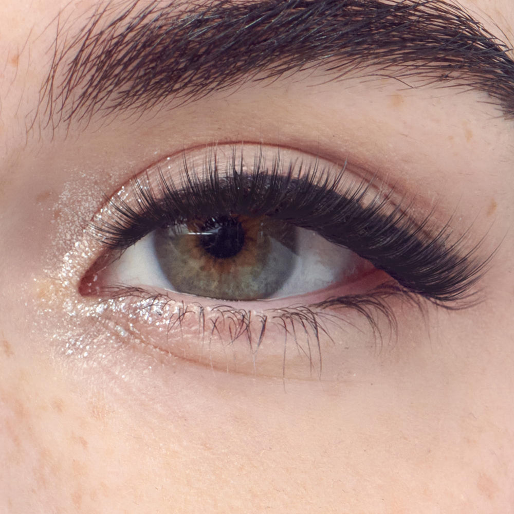 imPRESS close-up of a single cluster showing lash shape and soft fibers for natural finish