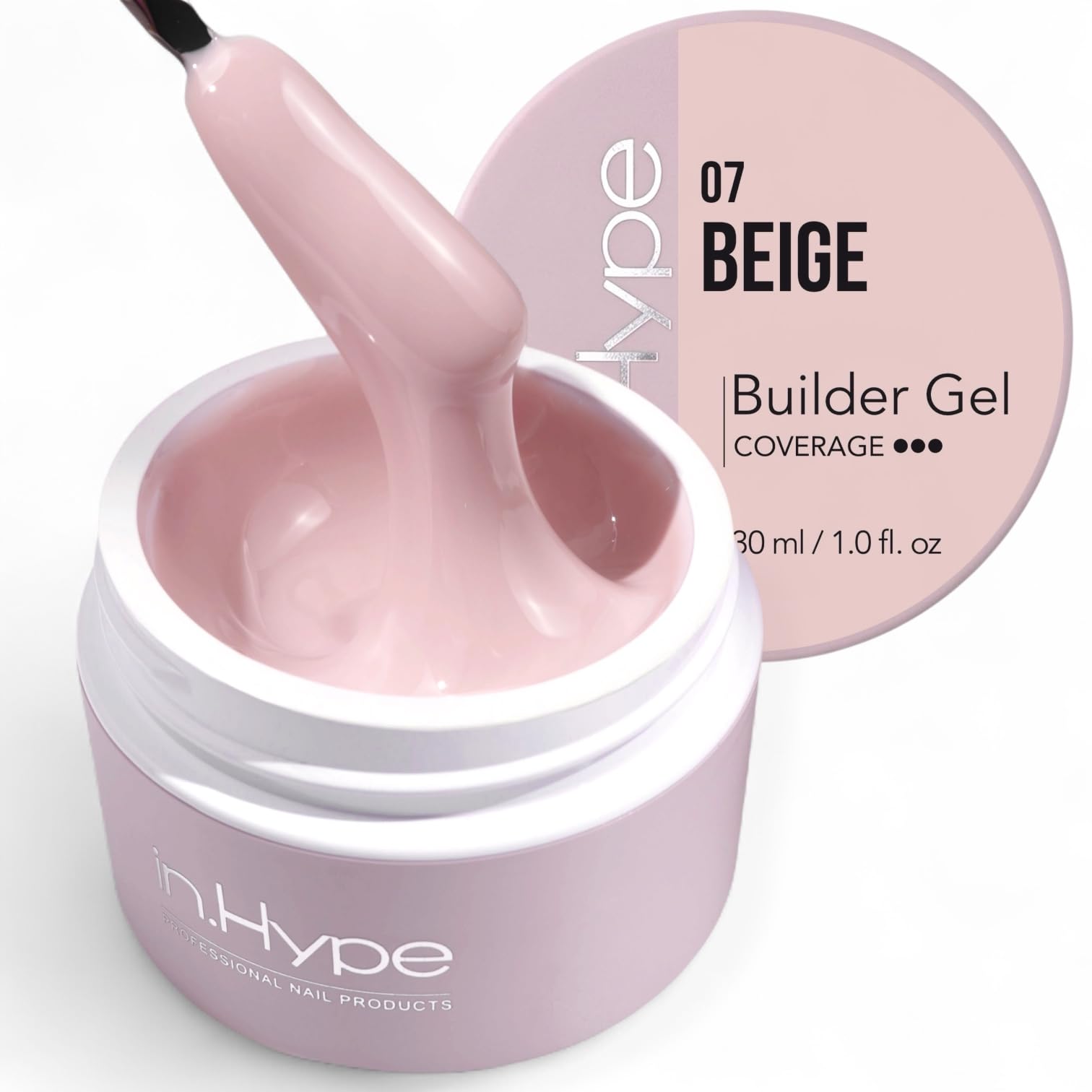 IN.HYPE front label view showing product name and beige shade benefit
