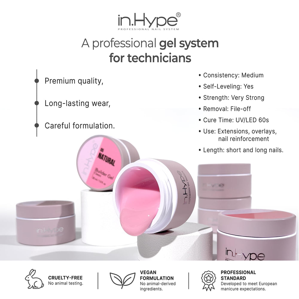 IN.HYPE gel texture close-up demonstrating smooth self-leveling for precise shaping