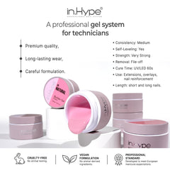 IN.HYPE gel texture close-up demonstrating smooth self-leveling for precise shaping