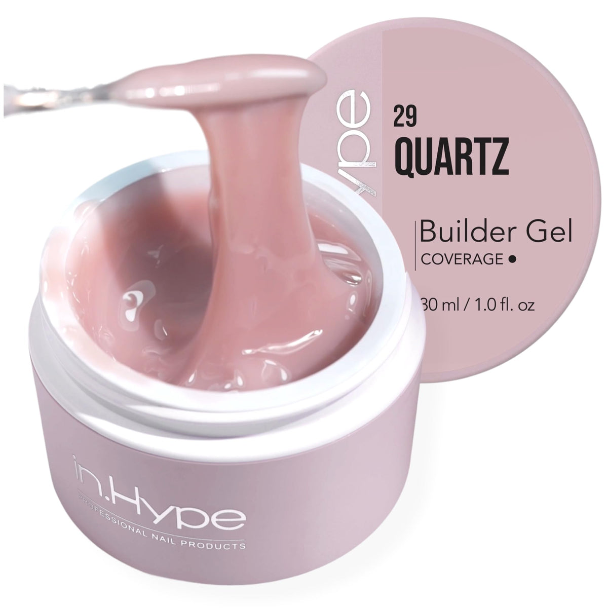 IN.HYPE front packaging showing quartz #29 shade and professional gel benefits