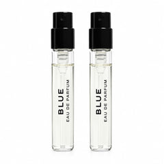 In1mart front view of two Bleu sample vials showing packaging and portability benefit