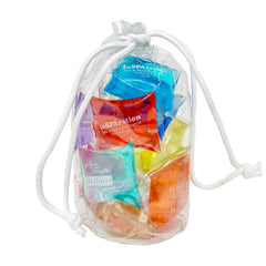 inSPAration gift bag front view showing assorted pillow packets and convenience