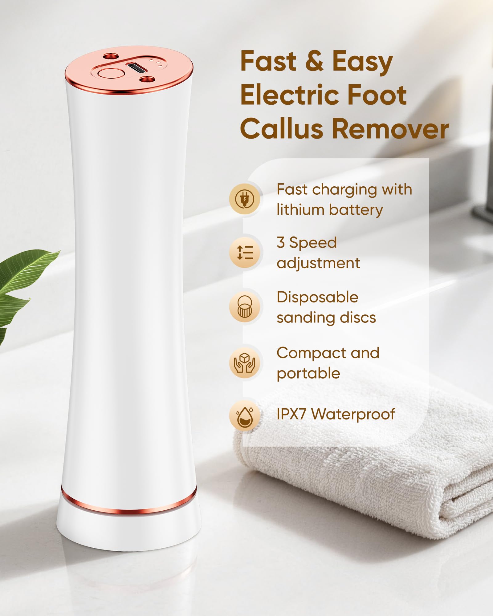 Incamity close-up of roller head revealing abrasive texture for efficient callus removal