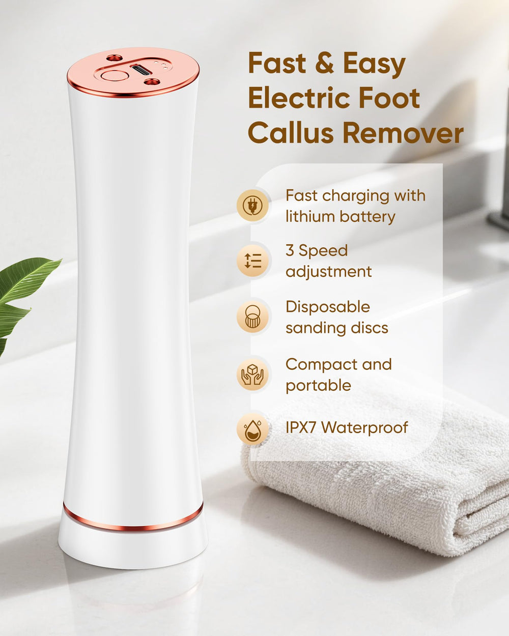 Incamity close-up of roller head revealing abrasive texture for efficient callus removal