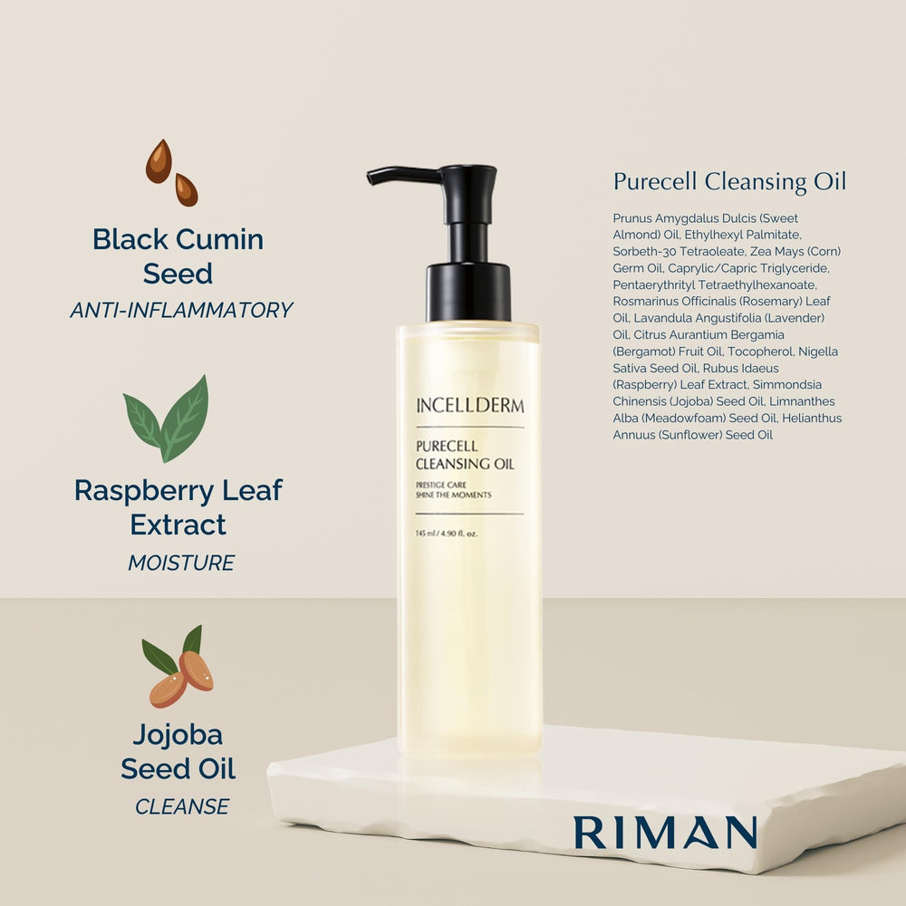 INCELLDERM botanical oils illustration highlighting natural ingredients and soothing effect