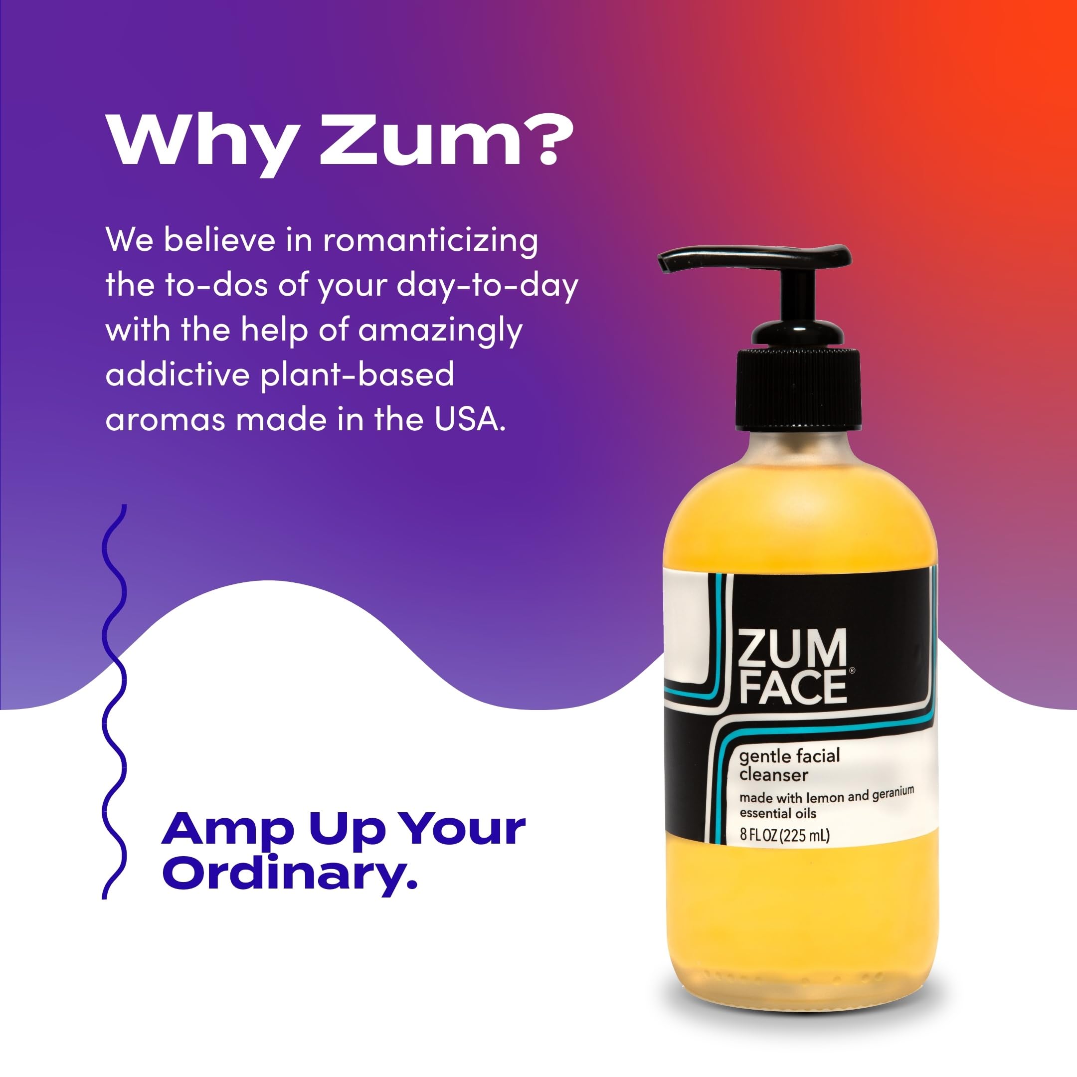 Indigo Wild Zum on bathroom shelf styled for calming routine benefit