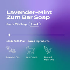 Close-up of Indigo Wild Zum bar texture highlighting creamy goat milk lather