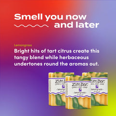 Indigo Wild Zum lemongrass side label with ingredient list and product clarity