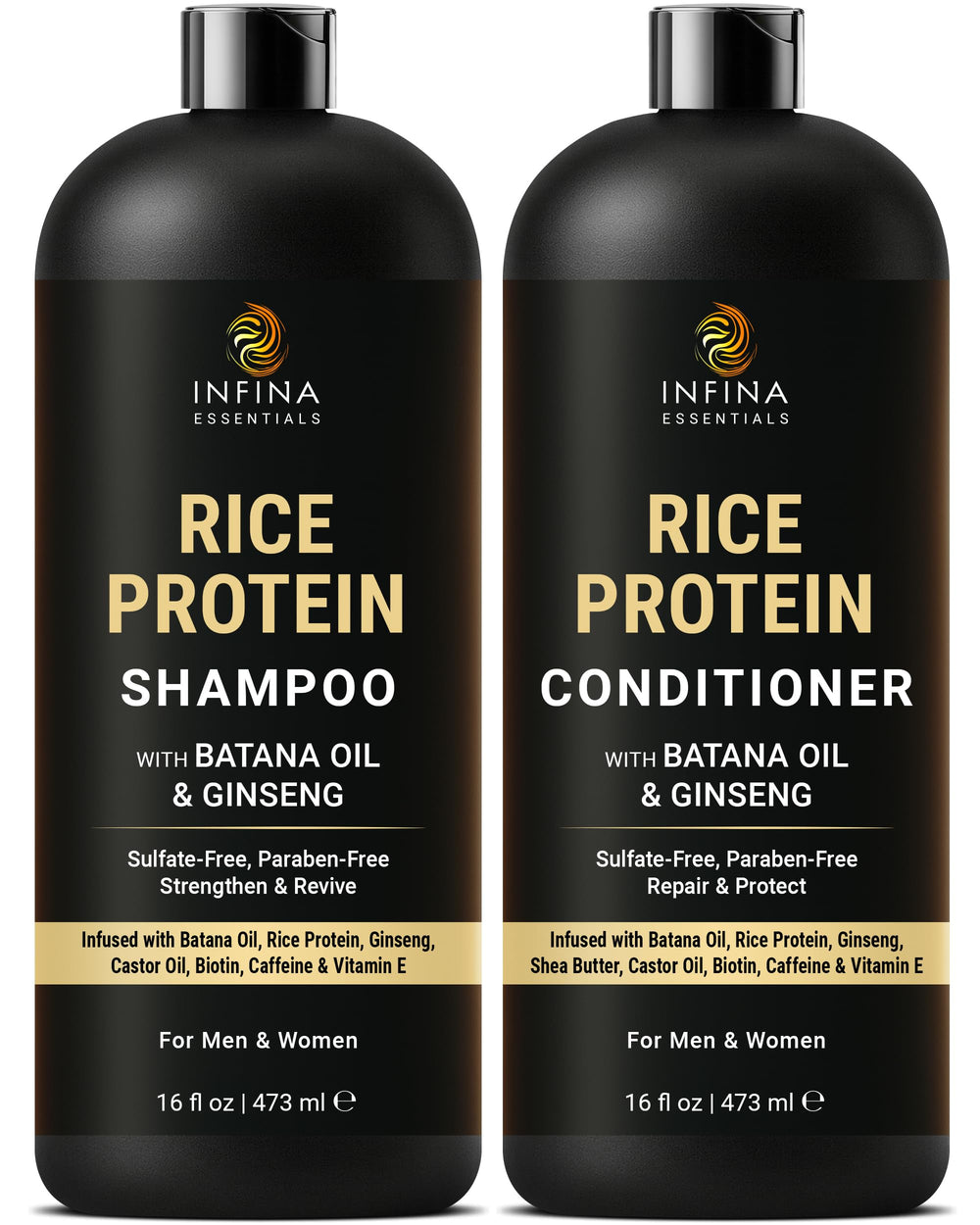 INFINA ESSENTIALS front packaging showing shampoo and conditioner for fuller hair