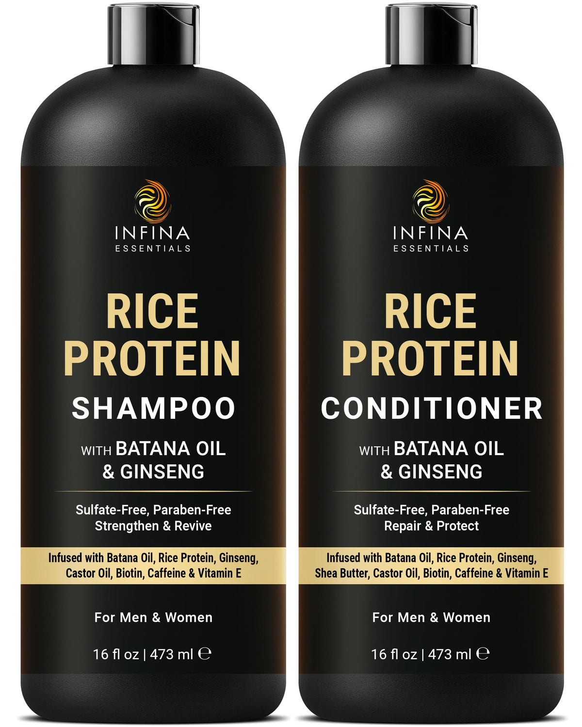 INFINA ESSENTIALS front packaging showing shampoo and conditioner for fuller hair