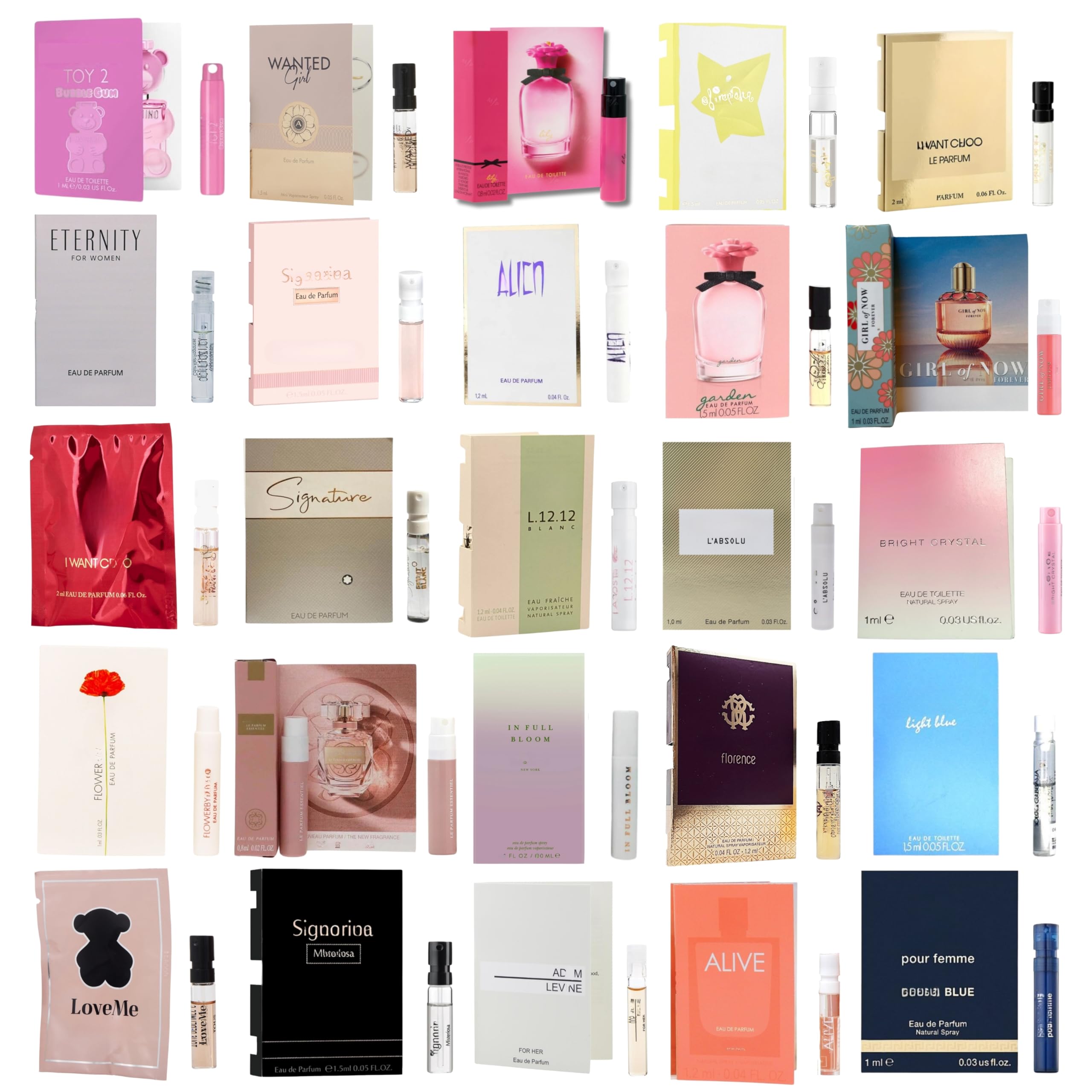 Infinite Scents front packaging displaying 12 assorted designer fragrance vials for easy sampling