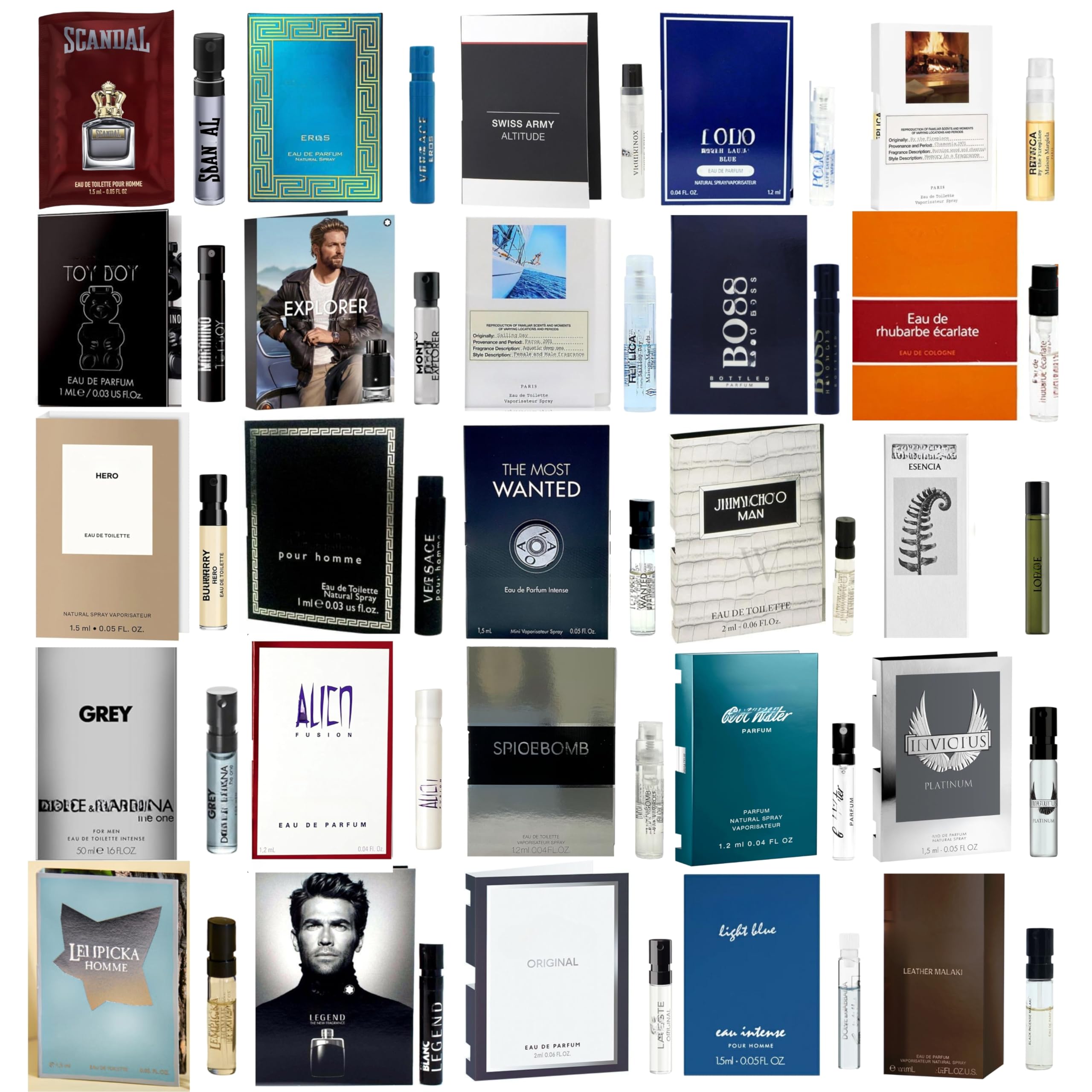 Infinite Scents front packaging showing ten designer sample vials and variety benefit