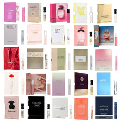 Infinite Scents front packaging displaying 12 assorted designer fragrance vials for easy sampling