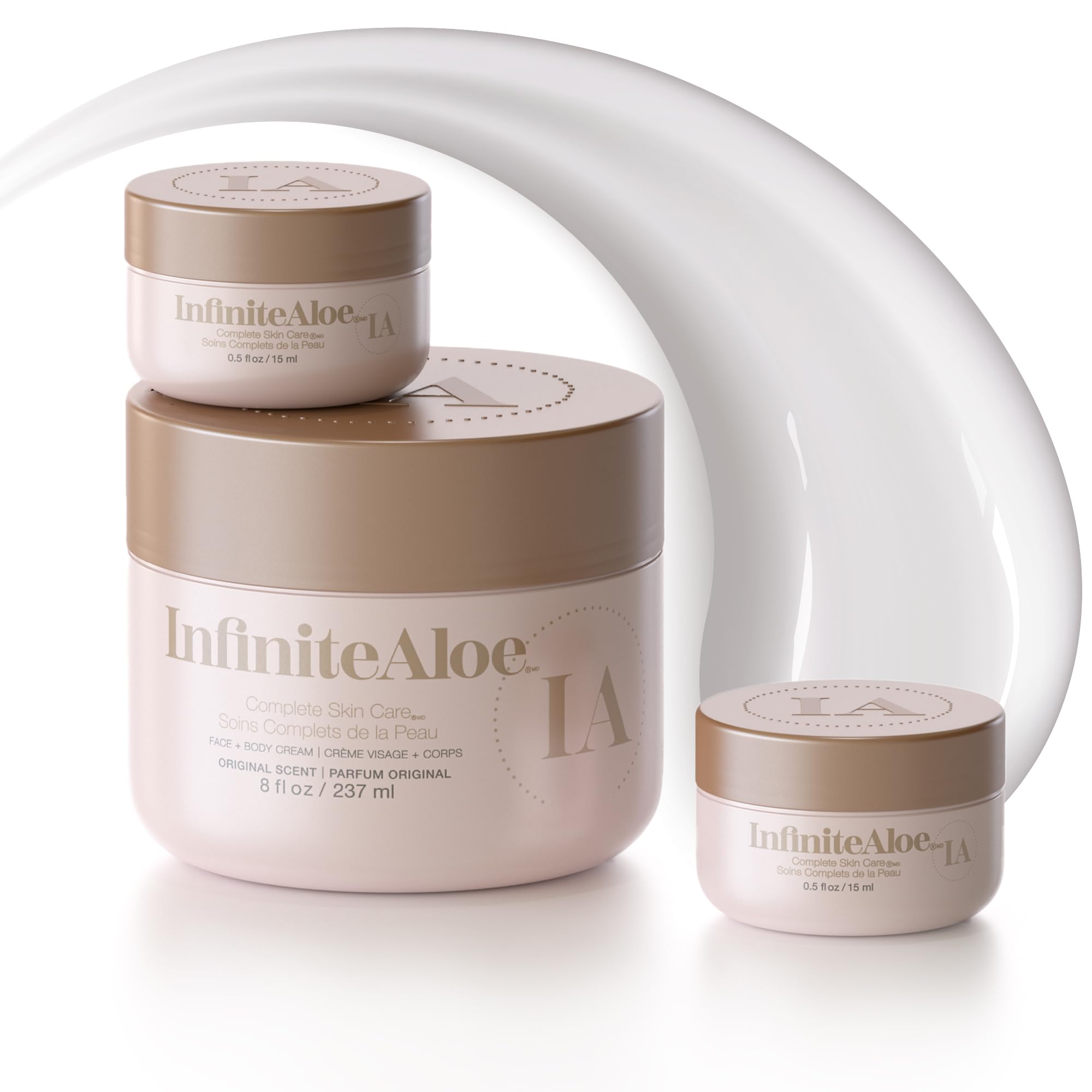 InfiniteAloe front jar showing clean packaging and large 8 oz size benefit