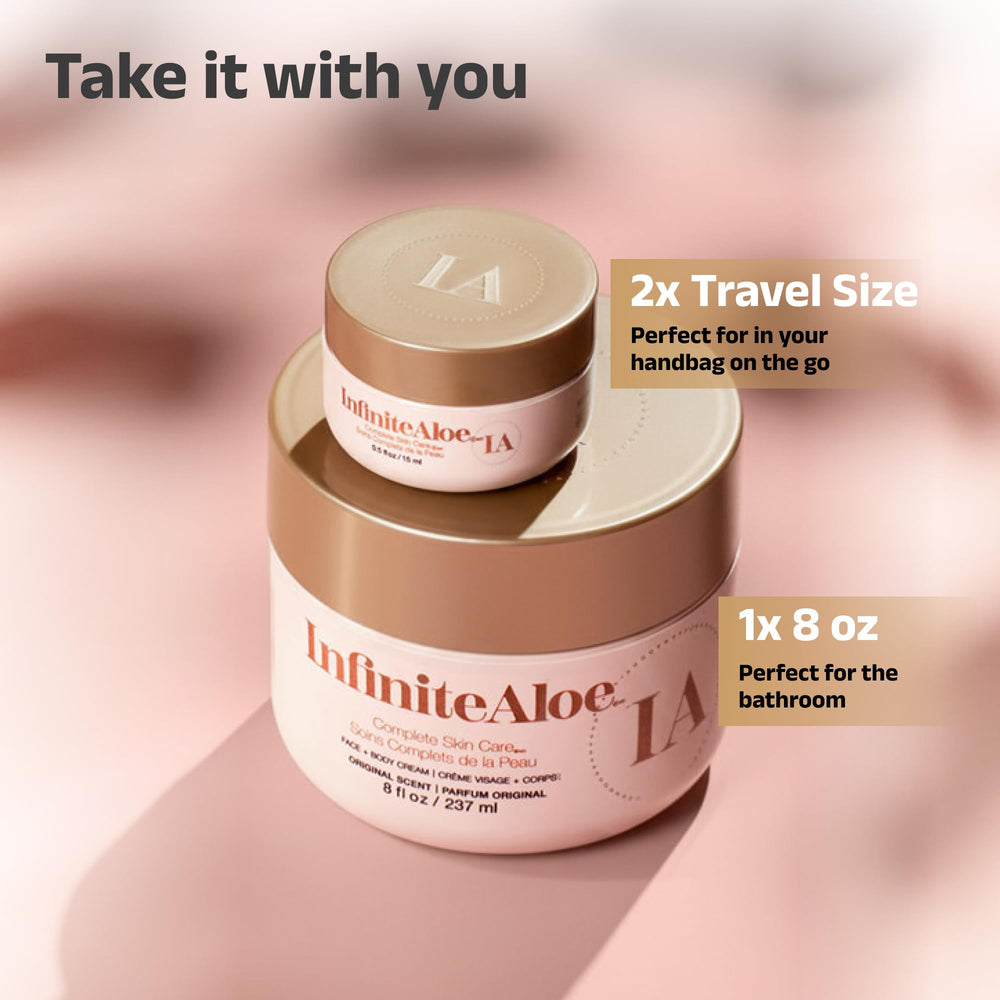 InfiniteAloe travel jars set with two 0.5 oz tins for portability benefit