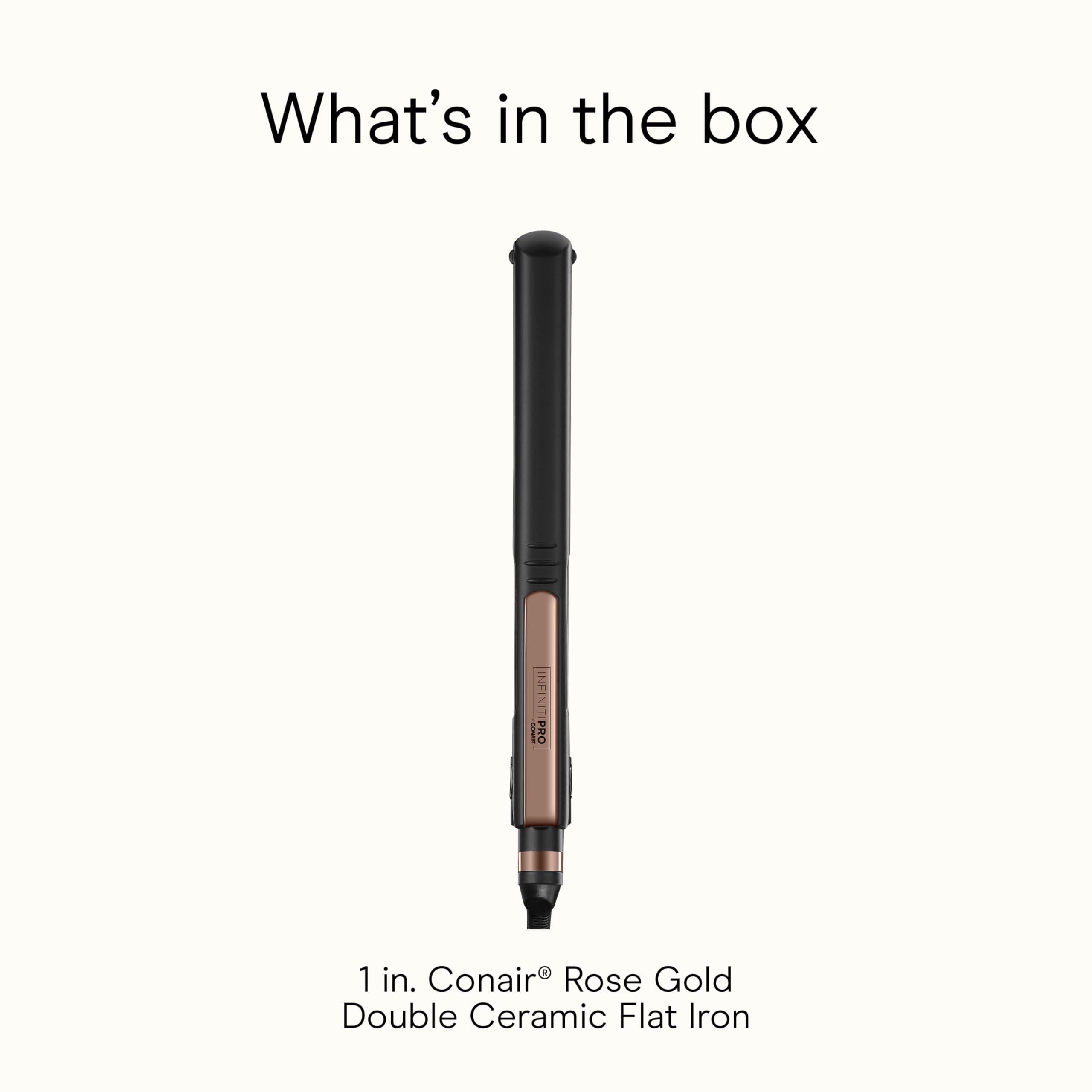 INFINITIPRO BY CONAIR black casing with rose gold accents, ergonomic professional look