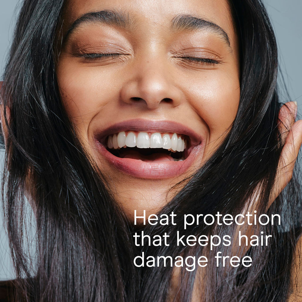 INFINITIPRO BY CONAIR shiny finished hair after styling, smooth frizz-free shine