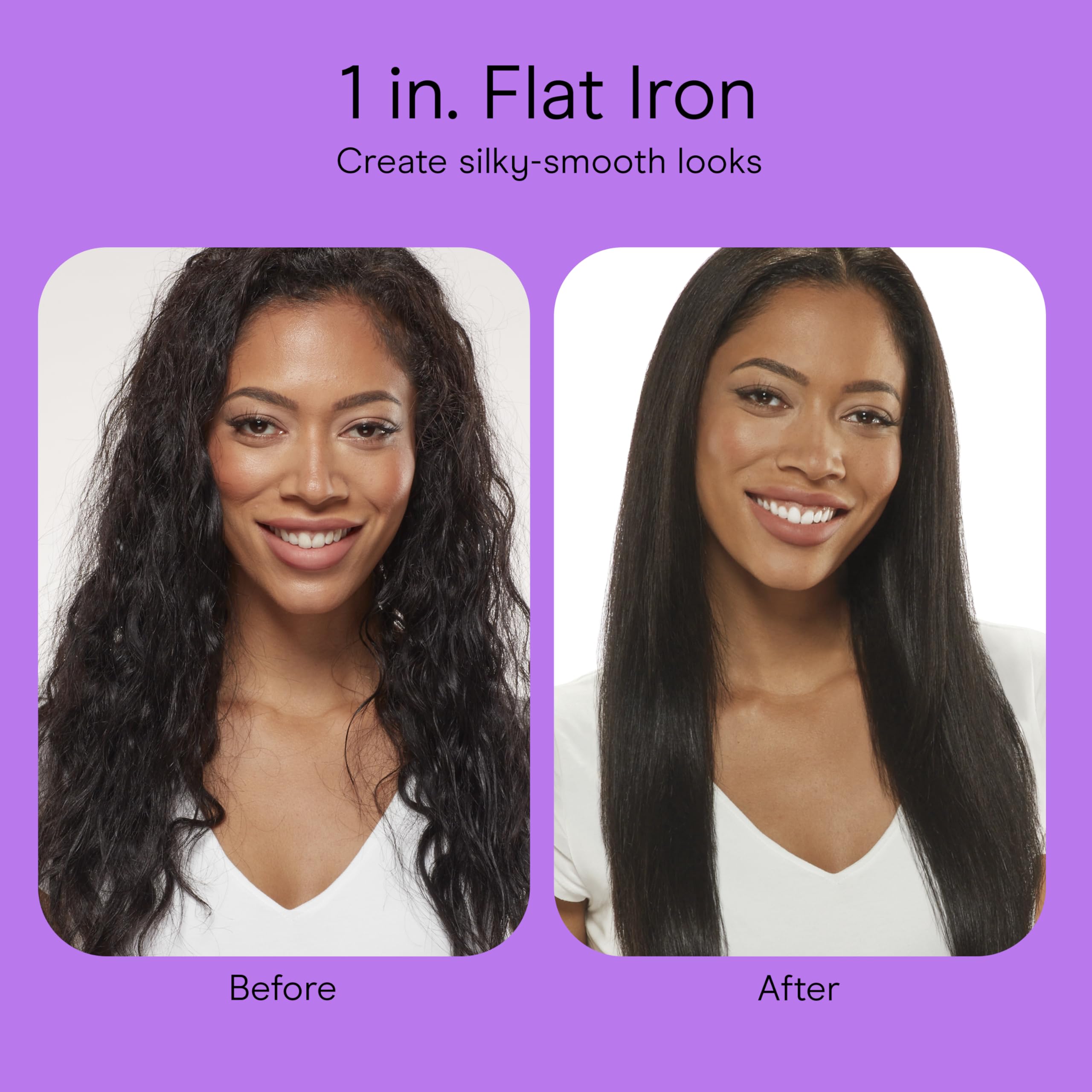 INFINITIPRO BY CONAIR held in hand for scale, 1-inch plate coverage and comfort