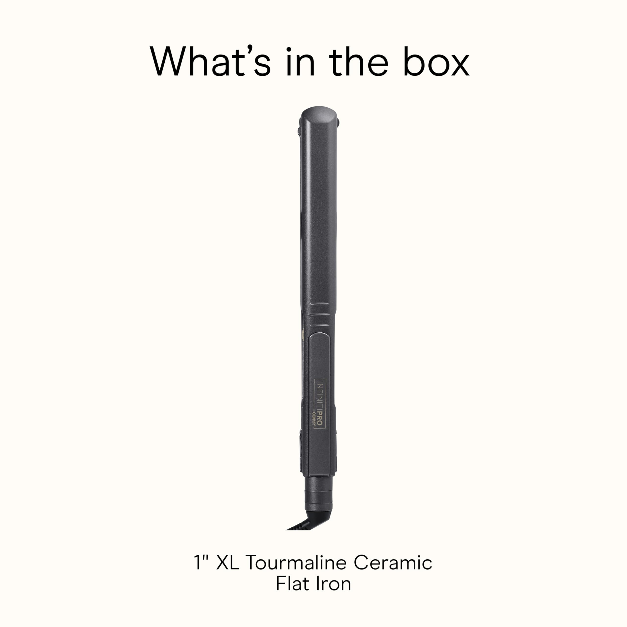 INFINITIPRO BY CONAIR packaging label showing specifications and features for shoppers