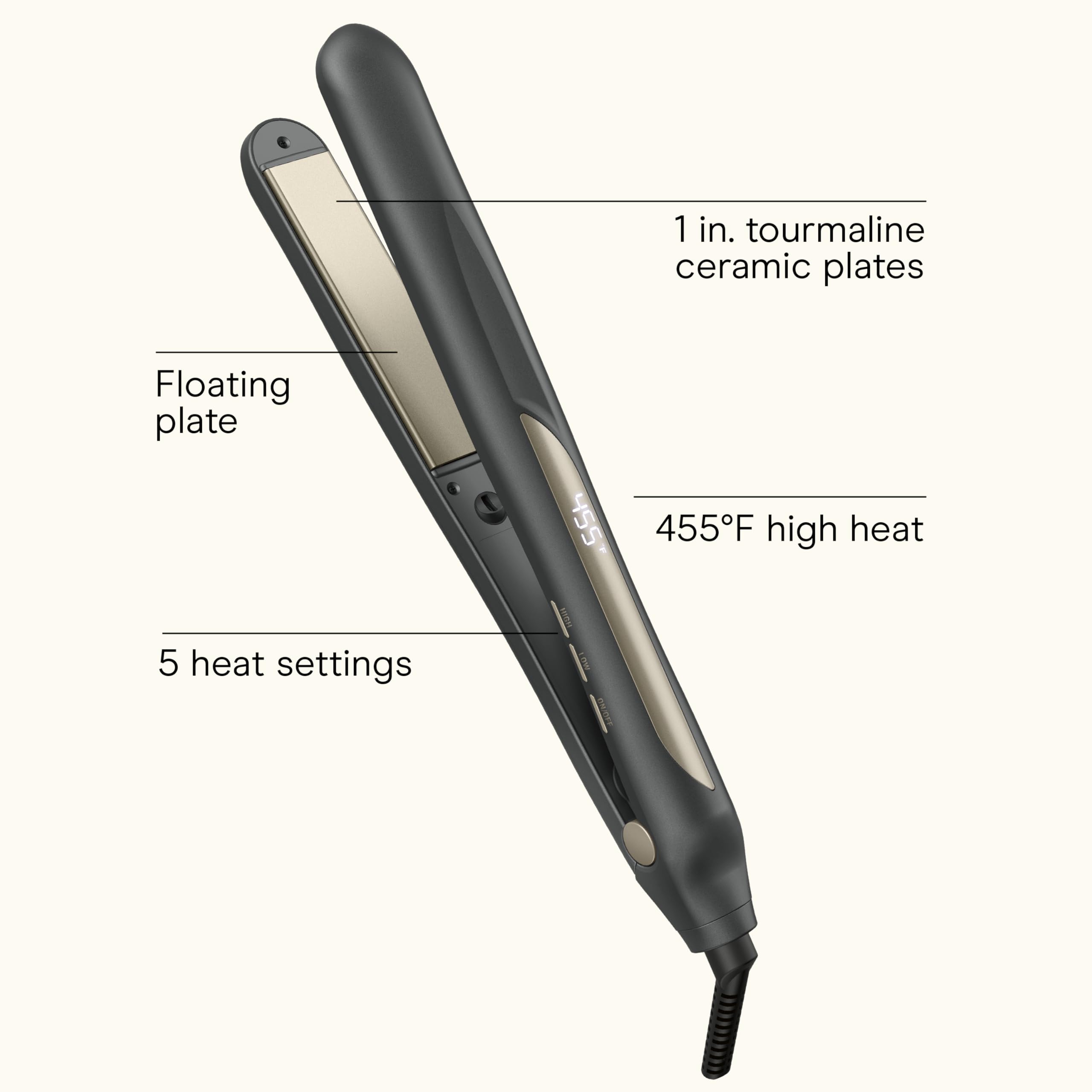 INFINITIPRO by Conair close-up of tourmaline ceramic plate reducing frizz and adding shine
