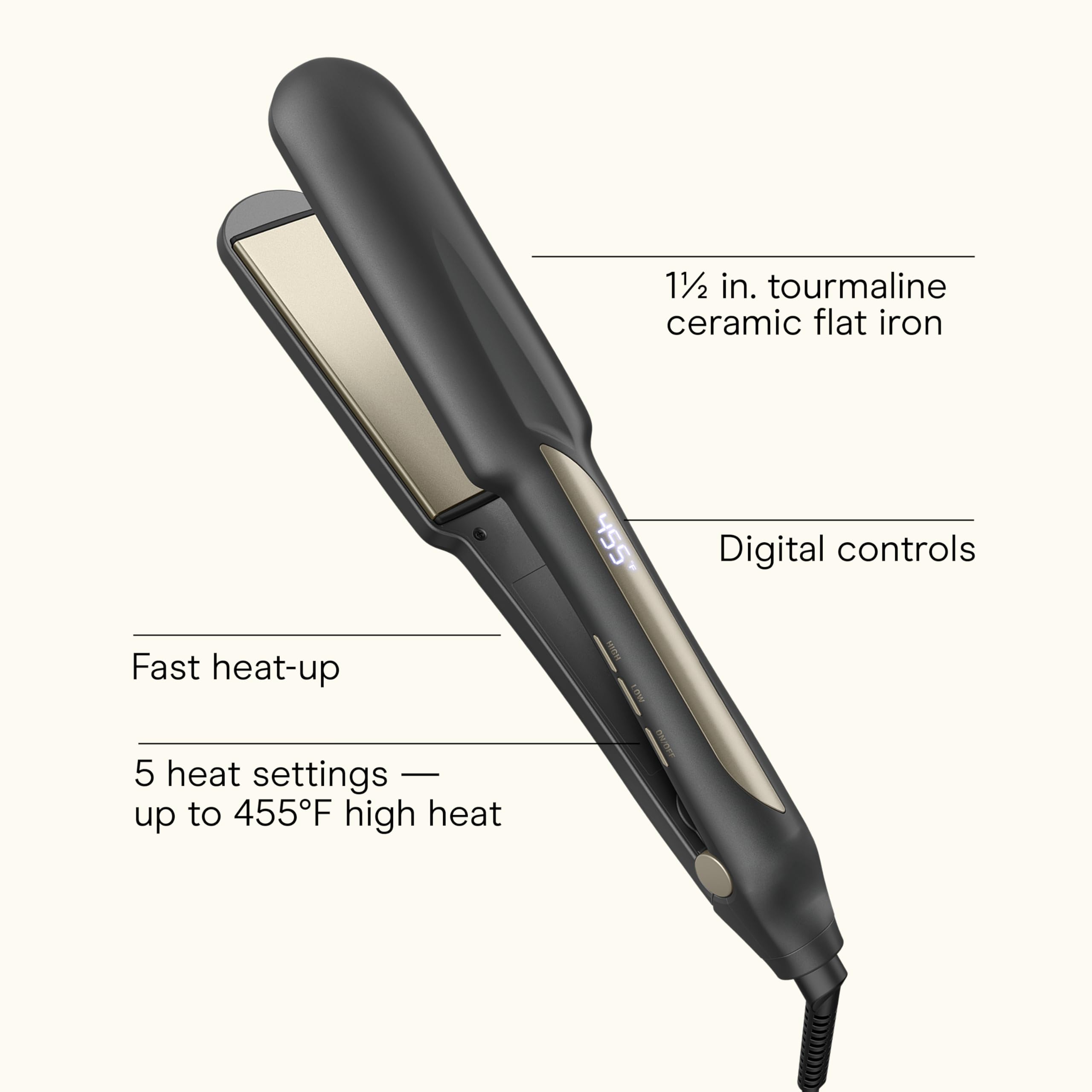INFINITIPRO by Conair tourmaline ceramic plate close-up for smooth, frizz-free results