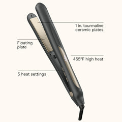 INFINITIPRO by Conair close-up of tourmaline ceramic plate reducing frizz and adding shine