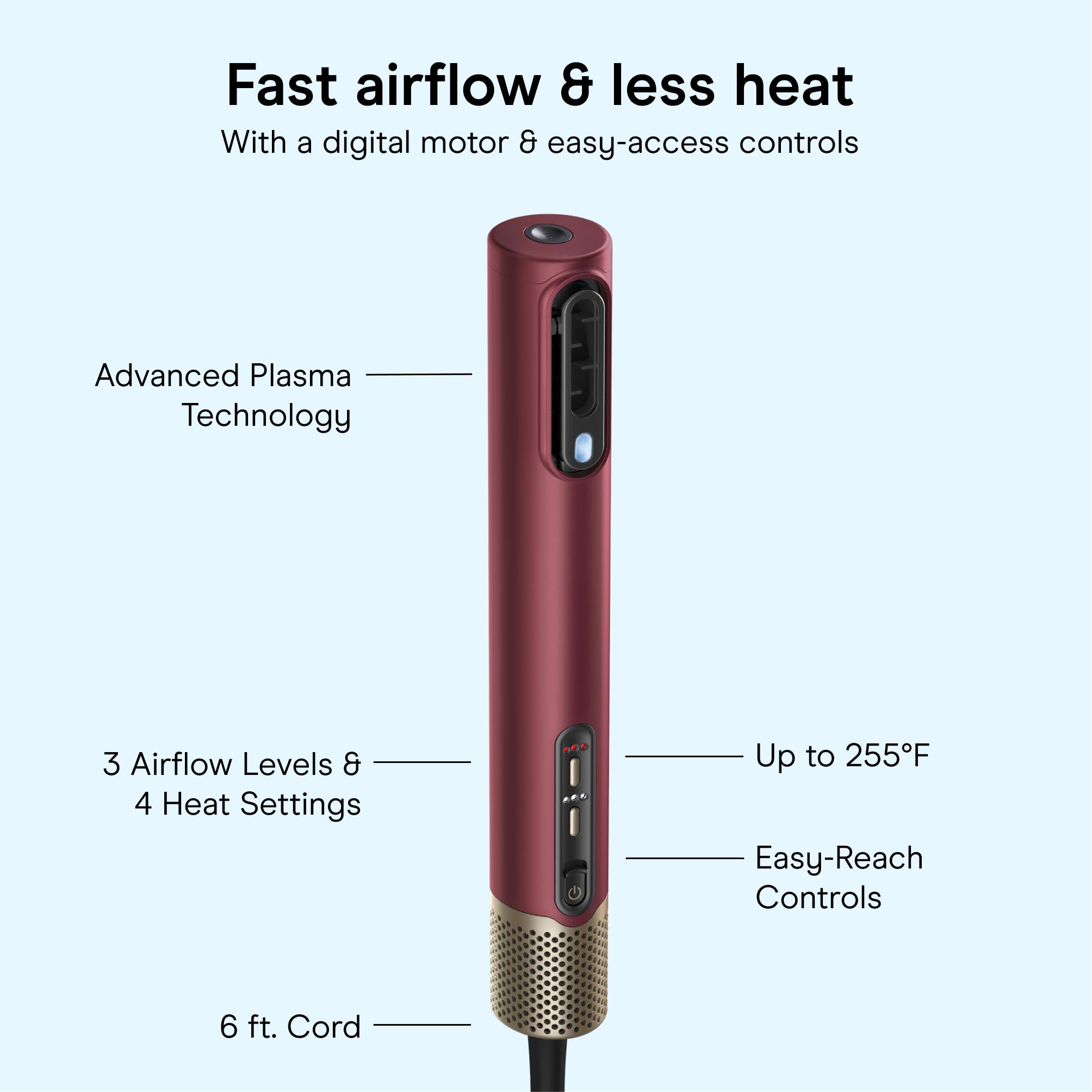 INFINITIPRO by Conair drying wand in action speeding up wet-to-dry time