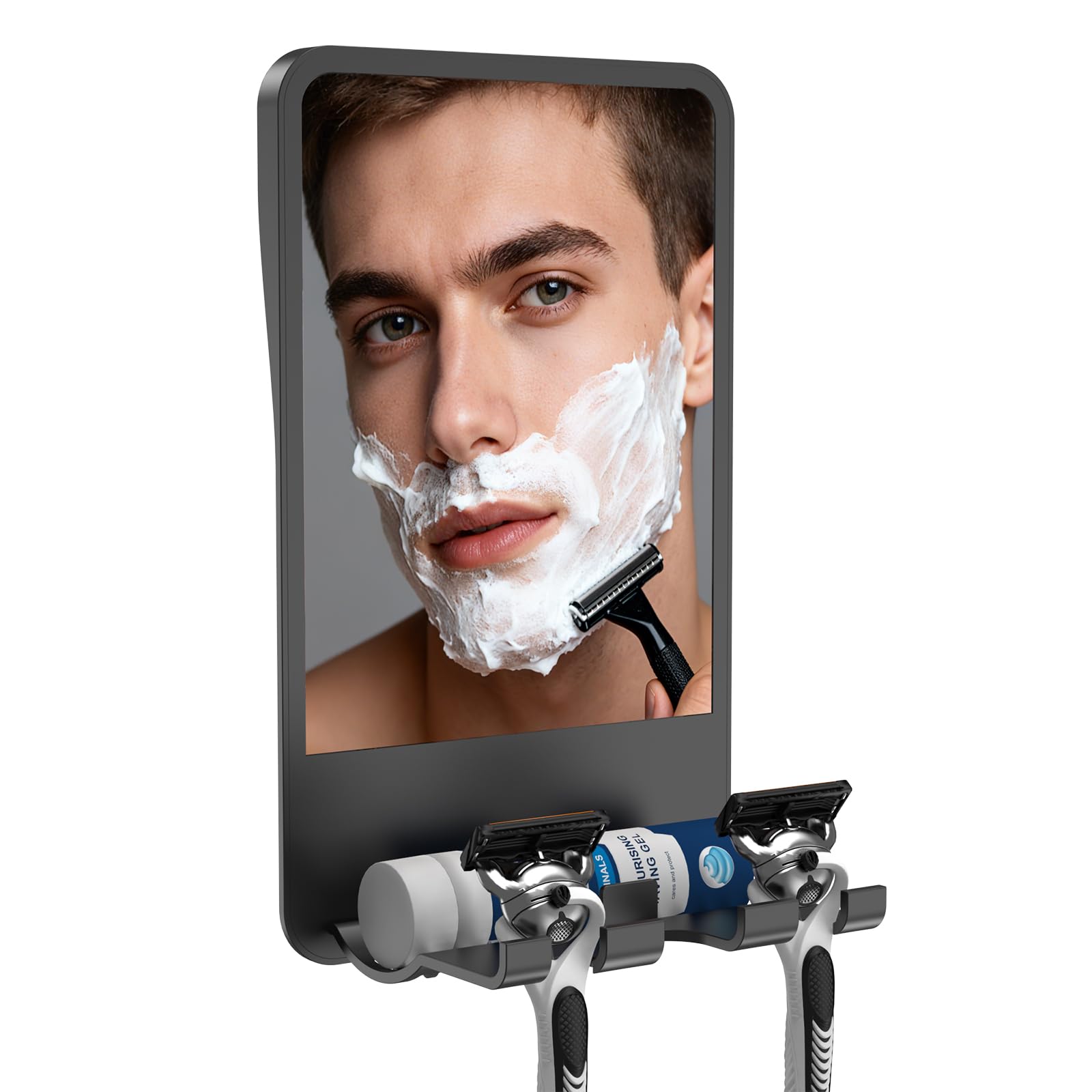 Infitrans front view mounted mirror showing clear reflection and easy grooming benefit