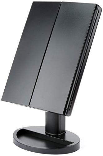 Infitrans mirror next to a hand to show scale and ease of handling while traveling