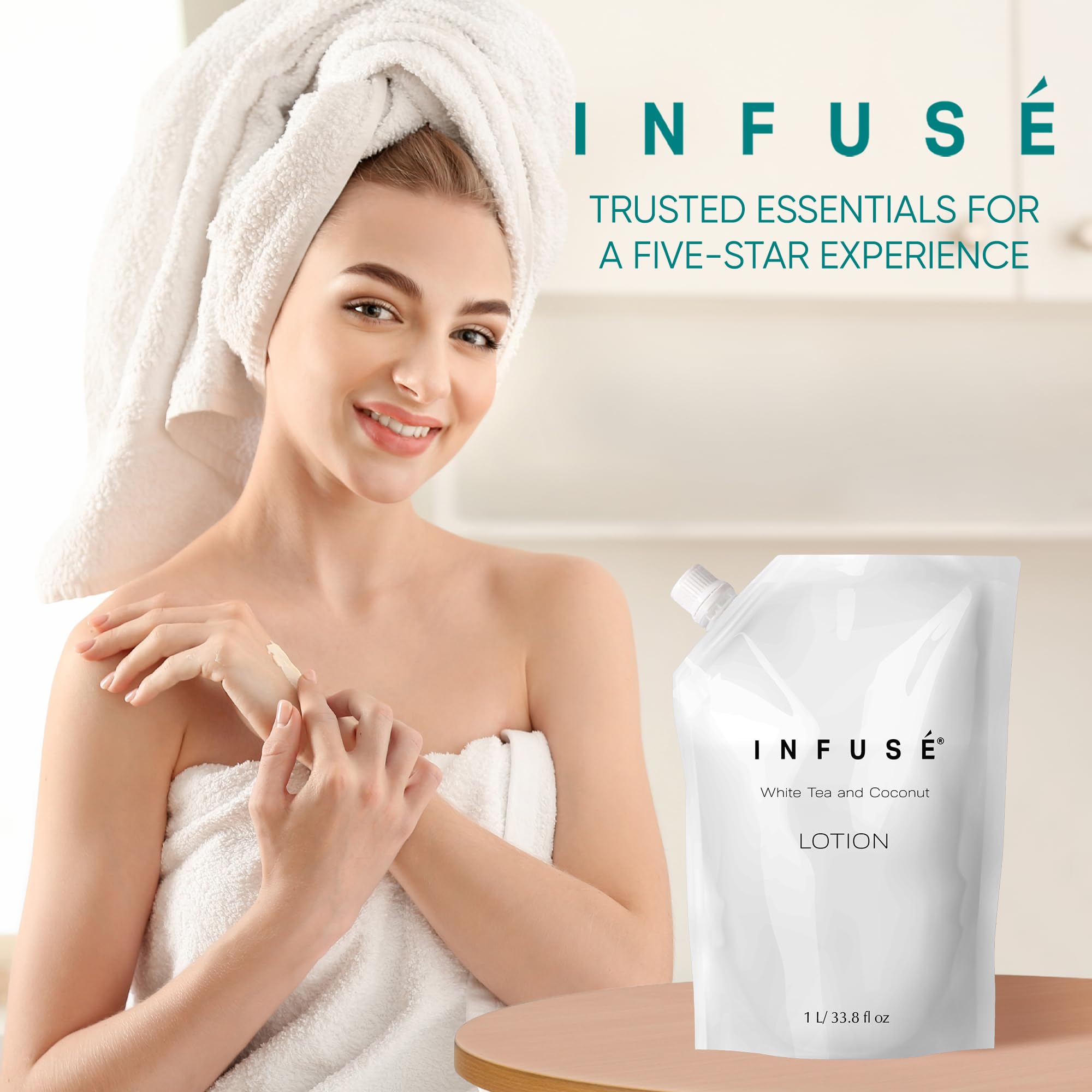 INFUSÉ in a boutique hotel bathroom setting, elevates guest experience