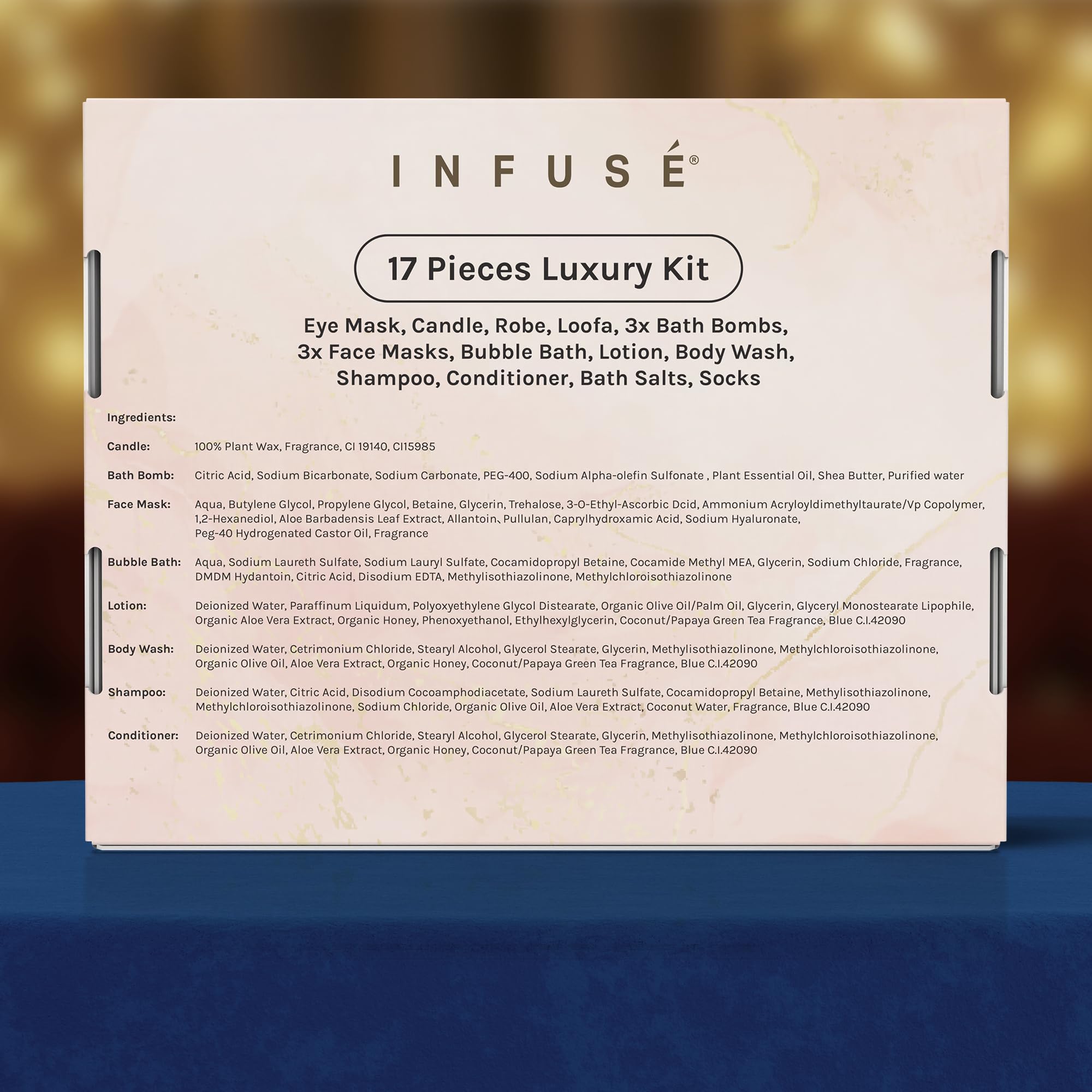 INFUSÉ label and ingredients closeup, shows product transparency